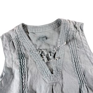 Artisan NY 100% Linen Sleeveless Shirt Sz Large